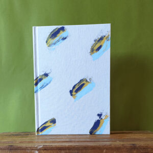 Caderno A5 com pauta pintado a mão - Coleção Fluir 23