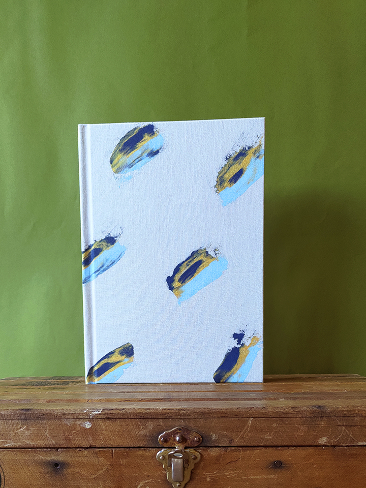 Caderno A5 com pauta pintado a mão - Coleção Fluir 23